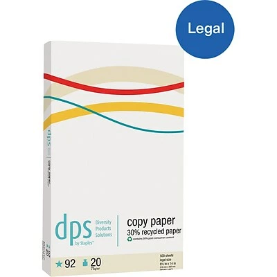 Cheapest 🥰 Diversity Products Solutions By Staples Copy & Printer Paper DPS By Staples 30% Recycled 8.5" X 14" Copy Paper, 20 Lbs., 92 Brightness, 500 Sheets/Ream (DPS08514RCY-CC) 🔥 3 Cheapest 🥰 Diversity Products Solutions By Staples Copy & Printer Paper DPS By Staples 30% Recycled 8.5" X 14" Copy Paper, 20 Lbs., 92 Brightness, 500 Sheets/Ream (DPS08514RCY-CC) 🔥
