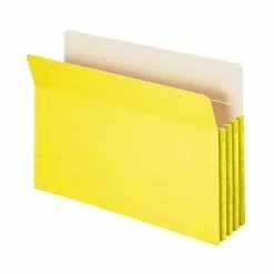 Best Pirce 💯 File Pockets & Jackets Smead 10% Recycled Reinforced File Pocket, 3 1/2" Expansion, Legal Size, Yellow, 25/Box (74233BX) 🧨