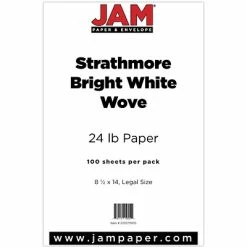 Deals 🔥 Colored Paper JAM Paper® Strathmore Legal Paper - 8.5" X 14" - 24lb Bright White Wove - 100/pack 🔔
