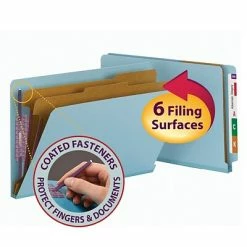 New 😍 Smead End Tab Pressboard Classification Folders With SafeSHIELD Fasteners, Legal Size, Blue, 10/Box (29781) ❤️ -legal paper Store unnamed file 3002