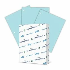 Promo ❤️ HammerMill Paper 🔨 Hammermill Colors Paper, 20 Lbs., 8.5" X 11", 3-Hole Punch, Blue, 500/Ream (102905) 🔥
