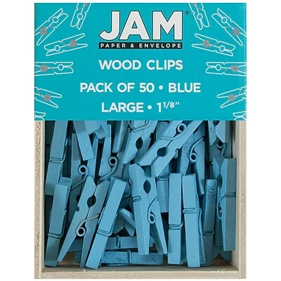 Cheap 🛒 Specialty Hangers JAM Paper® Wood Clip Clothespins, Medium 1 1/8 Inch, Blue Clothes Pins, 50/Pack (230726776) 😀 6 Cheap 🛒 Specialty Hangers JAM Paper® Wood Clip Clothespins, Medium 1 1/8 Inch, Blue Clothes Pins, 50/Pack (230726776) 😀 - Image 4
