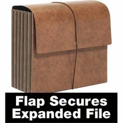 Brand new 🎁 Accordion Folders Quill Brand® Heavy-Duty Reinforced Expanding Wallets, Flap And Cord Closure, Legal Size, Brown, 10/Box (7CL1056) 🔥 -legal paper Store unnamed file 3102