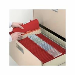 Brand new 🥰 Smead Pressboard Classification Folders With SafeSHIELD Fasteners, Legal Size, 1 Divider, Bright Red, 10/Box (18731) 🧨 -legal paper Store unnamed file 3153