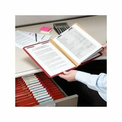 Brand new 🥰 Smead Pressboard Classification Folders With SafeSHIELD Fasteners, Legal Size, 1 Divider, Bright Red, 10/Box (18731) 🧨 -legal paper Store unnamed file 3154