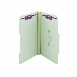 Buy ⭐ Smead Recycled Pressboard Classification Folders With SafeSHIELD Fasteners, 2/5-Cut Tab, Legal Size, Gray/Green, 25/Box (19982) 🥰