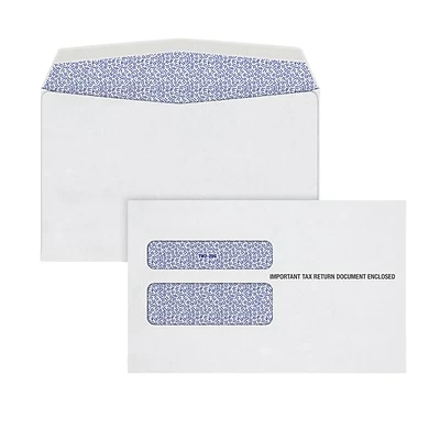 Flash Sale ✨ W-2 Tax Form Envelopes TOPS Gum Double Window Envelope For Laser W-2 Forms, 24 Lb., White, 5 5/8 X 9, 100/Pack ✨ 2 Flash Sale ✨ W-2 Tax Form Envelopes TOPS Gum Double Window Envelope For Laser W-2 Forms, 24 Lb., White, 5 5/8 X 9, 100/Pack ✨