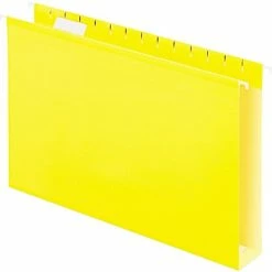 Best Sale ✨ Hanging File Folders Pendaflex Reinforced Recycled Hanging File Folder, 2" Expansion, 5-Tab Tab, Legal Size, Yellow, 25/Box (PFX 04153X2 YEL) 🌟