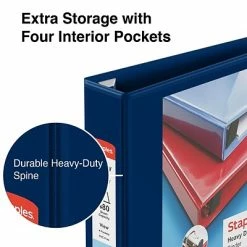 Brand new ✔️ Staples Binders Heavy Duty 2" 3 Ring View Binder With D-Rings, Navy Blue (ST56270-CC) 👍 -legal paper Store unnamed file 3426