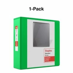Discount 💯 Staples Staples® Round Ring View Binders Standard 3" 3 Ring View Binder With D-Rings, Green (26354-CC) 💯 -legal paper Store unnamed file 3435