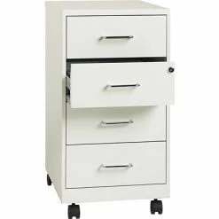 Top 10 👍 Vertical File Cabinets Space Solutions 4-Drawer Mobile Box Drawer Organizer For Office Supplies And Crafts, White, 18'' Deep (19537) 🌟