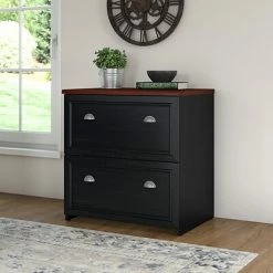 Flash Sale 😀 Lateral Files Bush Furniture Fairview Lateral File Cabinet, Antique Black/Hansen Cherry (WC53981-03) 🔥 -legal paper Store unnamed file 3447