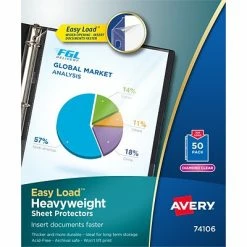 Cheap ⭐ Avery® Sheet Protectors Avery Easy Load Heavyweight Sheet Protectors, 8.5" X 11", Diamond Clear, 50/Box (74106) 🔥