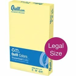 Cheap 😍 Colored Paper Quill Brand® 30% Recycled Multipurpose Paper, 20 Lbs., 8.5" X 14", Canary Yellow, 500 Sheets/Ream (720577) 🎁