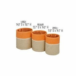 New ❤️ Decorative Baskets, Bowls And Boxes Honey-Can-Do Nesting Baskets With Handles, Orange/White, 3/Set (STO-09611) ✔️ -legal paper Store unnamed file 3770