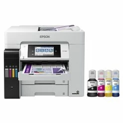 Best deal 🎉 Printers Epson EcoTank Pro ET-5850 Wireless Color Inkjet All-in-One Printer (C11CJ29201) With 2 Year Unlimited Ink 😉