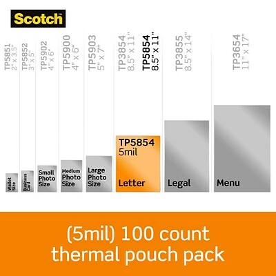 New ✨ Laminating Supplies Scotch™ Thermal Laminating Pouches, Letter Size, 100 Pouches (TP5854-100) 🥰 3 New ✨ Laminating Supplies Scotch™ Thermal Laminating Pouches, Letter Size, 100 Pouches (TP5854-100) 🥰 - Image 2