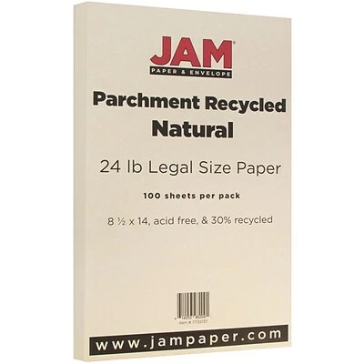 Best Pirce 🔔 Jam® Parchment Recycled Cover Cardstock JAM Paper® Recycled Parchment Colored Paper, 24 Lbs., 8.5" X 14", Natural, 500 Sheets/Ream (17132137B) 😀 3 Best Pirce 🔔 Jam® Parchment Recycled Cover Cardstock JAM Paper® Recycled Parchment Colored Paper, 24 Lbs., 8.5" X 14", Natural, 500 Sheets/Ream (17132137B) 😀