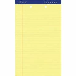 Discount 🌟 Evidence® Pre-punched Ruled Pads Ampad Notepad, 8.5" X 14", Wide Ruled, Canary, 50 Sheets/Pad, 12 Pads/Pack (20-233) 🔔