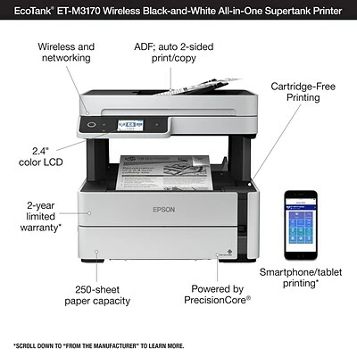 Best Pirce ⌛ Printers Epson EcoTank® ET-M3170 Wireless Monochrome All-in-One SuperTank Printer 👍 7 Best Pirce ⌛ Printers Epson EcoTank® ET-M3170 Wireless Monochrome All-in-One SuperTank Printer 👍 - Image 5