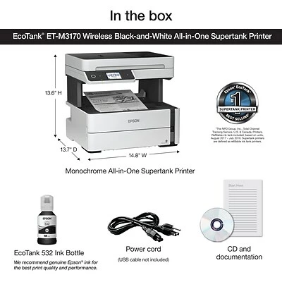Best Pirce ⌛ Printers Epson EcoTank® ET-M3170 Wireless Monochrome All-in-One SuperTank Printer 👍 8 Best Pirce ⌛ Printers Epson EcoTank® ET-M3170 Wireless Monochrome All-in-One SuperTank Printer 👍 - Image 6