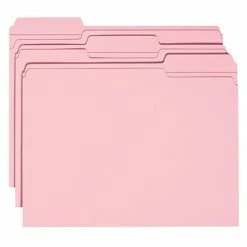 Discount 🎉 Smead Reinforced Top Tab Colored File Folders, Letter, Pink, 100/Box (12634) ⌛ -legal paper Store unnamed file 4295