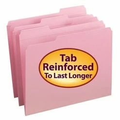 Discount 🎉 Smead Reinforced Top Tab Colored File Folders, Letter, Pink, 100/Box (12634) ⌛ -legal paper Store unnamed file 4300
