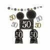 Budget 🤩 Party Decor Amscan Sparkling Celebration 50th 🎂 Birthday Room Decorating Kit, Black/Silver/Gold (241287) ⌛ -legal paper Store unnamed file 4382