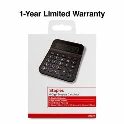 Promo 👍 Basic Calculators Staples 8-Digit Solar And Battery Basic Calculator, Black (ST230-CC) 👍 -legal paper Store unnamed file 4403