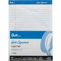 Best reviews of 🛒 Quill Brand® Gold Signature Premium Series Ruled Pads Quill Brand® Gold Signature Premium Series Legal Pad, 8-1/2" X 11", Wide Ruled, White, 50 Sheets, 12 Pads/Pack (742312) ⭐