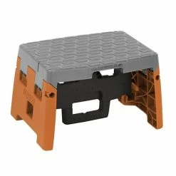 Cheapest 🧨 Folding Chairs COSCO 1 Step Molded Folding Step Stool, Black, Orange, And Gray (11903BGO1E) ✨