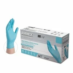 Promo 🛒 Vinyl Gloves Ammex Professional Series Powder Free Nitrile Exam Gloves, Latex Free, Medium, 100/Box (APFN44100) 👏