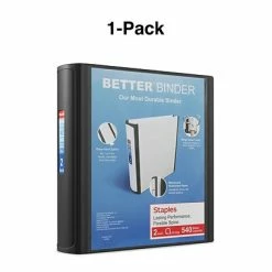 Buy 💯 Staples Binders Better 2" 3 Ring View Binder With D-Rings, Black (24067) 🎉 -legal paper Store unnamed file 4659