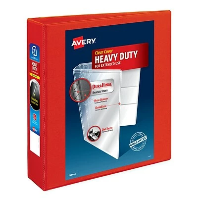 Wholesale 🥰 Binders Avery Heavy-Duty 2" 3-Ring View Binder, Red (79225) 🧨 3 Wholesale 🥰 Binders Avery Heavy-Duty 2" 3-Ring View Binder, Red (79225) 🧨