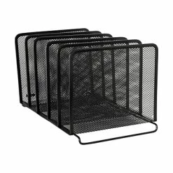 Cheap ❤️ Desktop Organizers Rolodex 5-Compartment Wire Mesh File Organizer, Black (22141) ⌛
