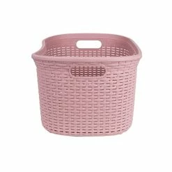 Buy ✨ Laundry Room Essentials Mind Reader Wheeled Plastic Laundry Basket, Pink (40LBASK-PNK) 💯 -legal paper Store unnamed file 4771