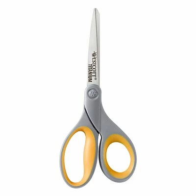 Buy 🎁 Scissors Westcott Titanium Bonded 8" Titanium Multi-Purpose/Heavy Duty Scissor, Pointed Tip, Gray/Yellow, 3/Pack (17532) 🌟 2 Buy 🎁 Scissors Westcott Titanium Bonded 8" Titanium Multi-Purpose/Heavy Duty Scissor, Pointed Tip, Gray/Yellow, 3/Pack (17532) 🌟