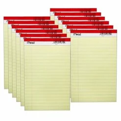 Best Pirce 😉 Paper Pads & Packs Mead 5" X 8" Wide Ruled Junior Legal Pad, Yellow, 50 Sheets/Pad, 12 Pads/Bundle (MEA59614-12) 🎉