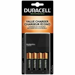 Deals 🎁 AA Batteries Duracell Rechargeable Ion Speed 1000 Battery Charger, Includes 4 AA Rechargeable Batteries (CEF14) 🌟