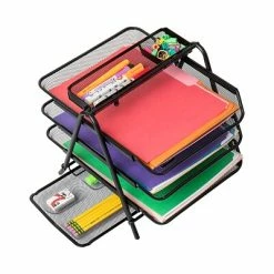 Hot Sale 🎁 Desktop Organizers Mind Reader Census Steel Letter Holder, Black (3TFILE-BLK) 🔔