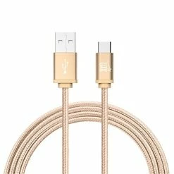 Cheap 🔥 LAX Gadgets Chargers & Connectors Durable Braided USB Type C Cable For Google Pixel 2, Samsung S8 (6ft) - Gold 🎉