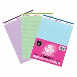 Best Sale 🔔 Roaring Spring Paper Products Notepads Enviroshades Recycled Legal Pads, 8.5" X 11.75", College Ruled, Assorted, 40 Sheets/Pad, 3 Pads/Pack, 2 Packs/Bundle (ROA74100) ❤️