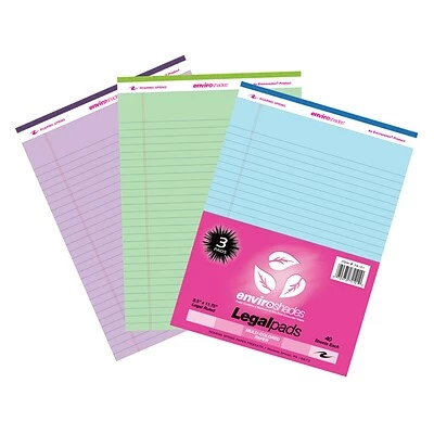 Best Sale 🔔 Roaring Spring Paper Products Notepads Enviroshades Recycled Legal Pads, 8.5" X 11.75", College Ruled, Assorted, 40 Sheets/Pad, 3 Pads/Pack, 2 Packs/Bundle (ROA74100) ❤️ 3 Best Sale 🔔 Roaring Spring Paper Products Notepads Enviroshades Recycled Legal Pads, 8.5" X 11.75", College Ruled, Assorted, 40 Sheets/Pad, 3 Pads/Pack, 2 Packs/Bundle (ROA74100) ❤️