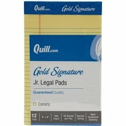 Flash Sale 👍 Quill Brand® Gold Signature Premium Series Ruled Pads Quill Brand® Gold Signature Premium Series Legal Pad, 5"x 8", Legal Ruled, Canary Yellow, 50 Sheets/Pad, 12 Pads/Pack (742274) 😀