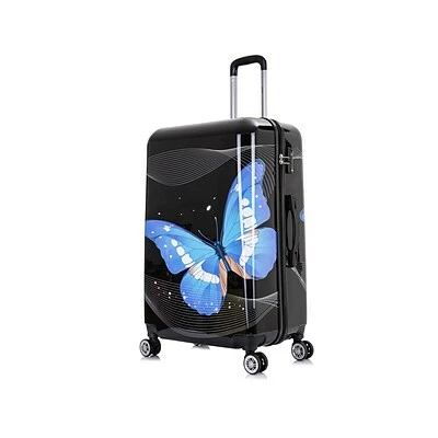Best Pirce 🎁 All Luggage InUSA Prints ABS/PC 4-Wheel Spinner Luggage Set, Black Butterfly (IUAPCSML-BBU) 🔔 4 Best Pirce 🎁 All Luggage InUSA Prints ABS/PC 4-Wheel Spinner Luggage Set, Black Butterfly (IUAPCSML-BBU) 🔔 - Image 3