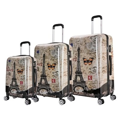 Hot Sale 😀 All Luggage InUSA Prints 3-Piece PC/ABS Plastic Luggage Set, Paris (IUAPCSML-PAR) 🔥 3 Hot Sale 😀 All Luggage InUSA Prints 3-Piece PC/ABS Plastic Luggage Set, Paris (IUAPCSML-PAR) 🔥