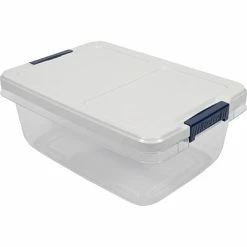 Coupon 🤩 Storage Bins & Totes Hefty 15 Qt. Latch Lid Storage Bins, Clear/White, 8/Pack (7101) 🔥