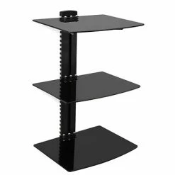 Cheapest ⭐ TV Mounts Mount-It! Wall Mounted Shelf Bracket Stand With 3 Glass Shelves (MI-893) 🎁