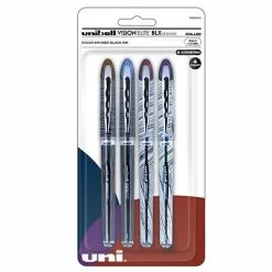 Brand new 🤩 Uniball Vision Elite BLX Designer Rollerball Pens, Bold Point ,0.8mm, Assorted Ink, 4/Pack (1858842) ✨