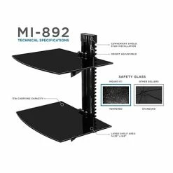 Buy 👍 Monitor Mounts & Stands Mount-It! Floating Wall Mounted Shelf Bracket Stand, Black (MI-892) 😍 -legal paper Store unnamed file 5215
